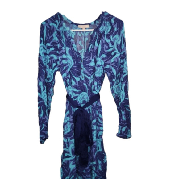 Banana Republic Rayon Lavender/Teal/Bluish Purple Dress Size 8 Easter - Picture 7 of 14